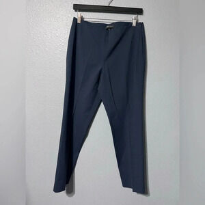 Lafayette 148 Women's Size 6 Navy Blue Chrystie Side Zip Skinny Leg Pants EUC.